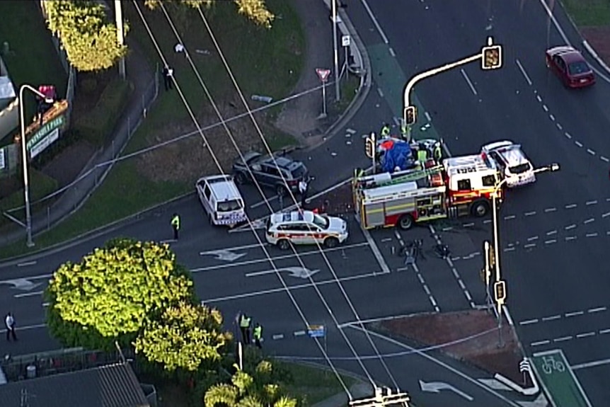 The scene of a crash at Rothwell.