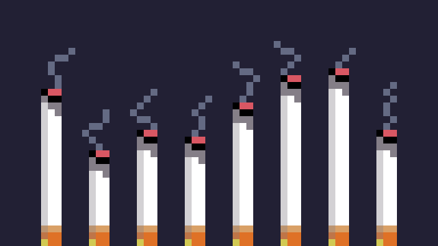 Illustration of a bar chart made from cigarettes of varying length