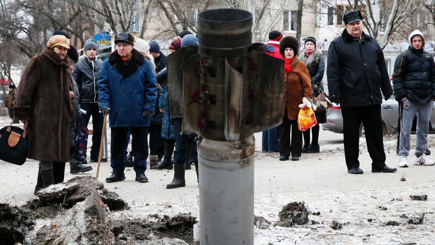 Rocket shell in Kramatorsk, eastern Ukraine