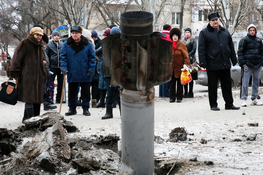 Rocket shell in Kramatorsk, eastern Ukraine