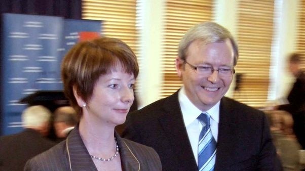 Labor leader Kevin Rudd and his deputy Julia Gillard speak to the media about their IR plans.