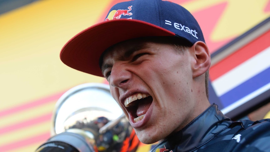 Max Verstappen celebrates Spanish Grand Prix win