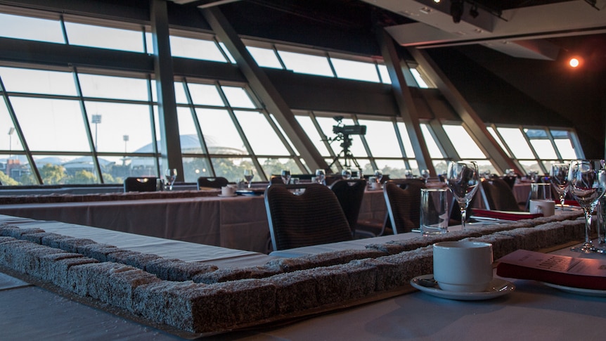 The Adelaide Convention Centre's panoramic ballroom showcases views of the Adelaide Oval.