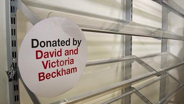 Empty rack as Beckham's donate clothes for typhoon relief