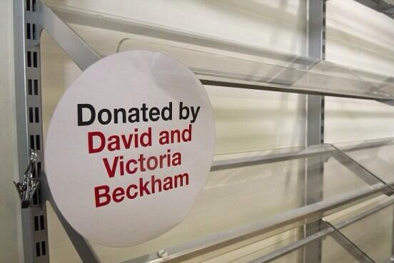 Empty rack as Beckham's donate clothes for typhoon relief