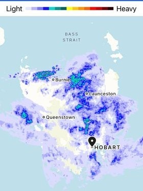 Bureau of Meteorology's rain radar map