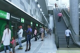 The train platform at one of the stations on the Suburban Train Loop.