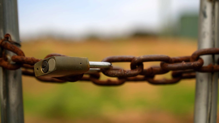 A lock on a gate