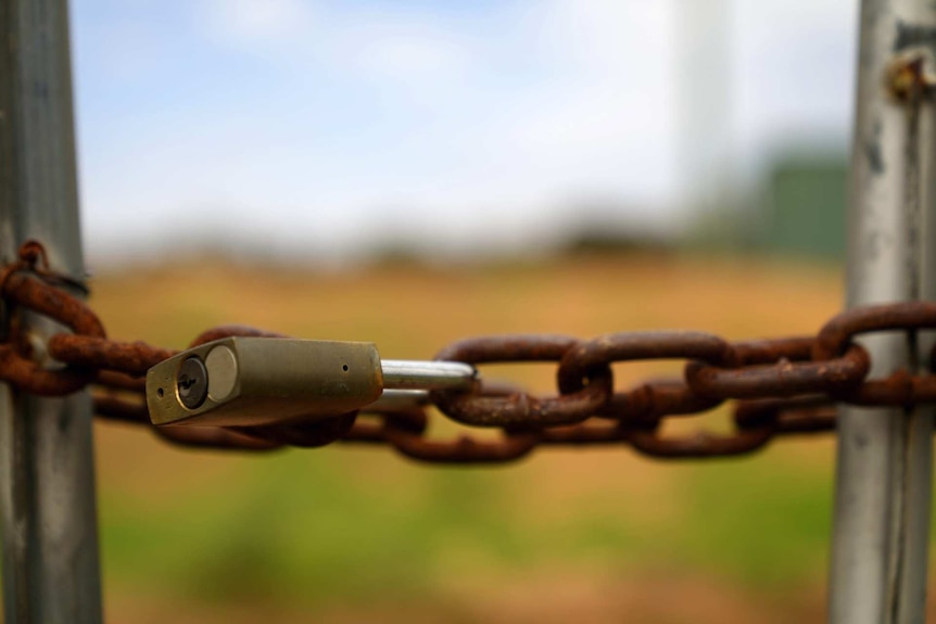 A lock on a gate