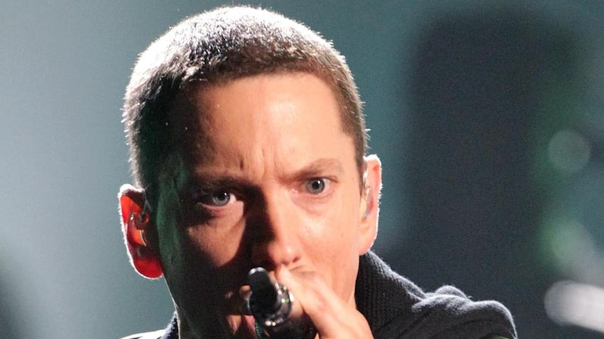 Rapper Eminem performs onstage during the 2010 BET Awards