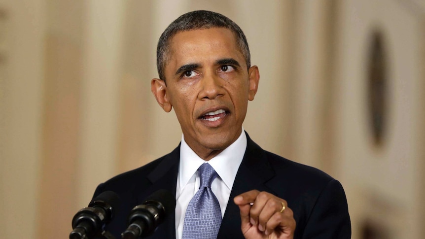 US president Barack Obama talks about the Syrian situation