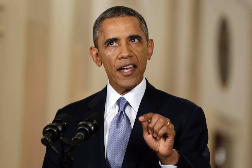 US president Barack Obama talks about the Syrian situation