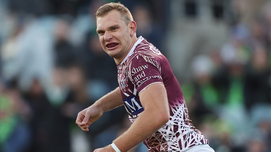 Tom Trbojevic confirme la sélection NSW State of Origin avec un triplé lors de la victoire 42-14 des Sea Eagles dans la LNR contre les Raiders