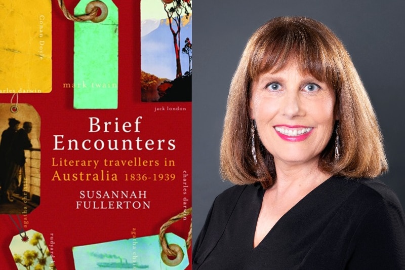 Composite image of the book Brief Encounters and author Susannah Fullerton.