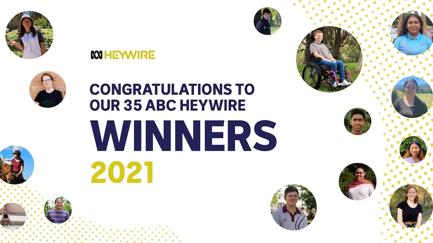 A composite image of Heywire winners for 2021