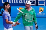 Novak Djokovic and coach Boris Becker