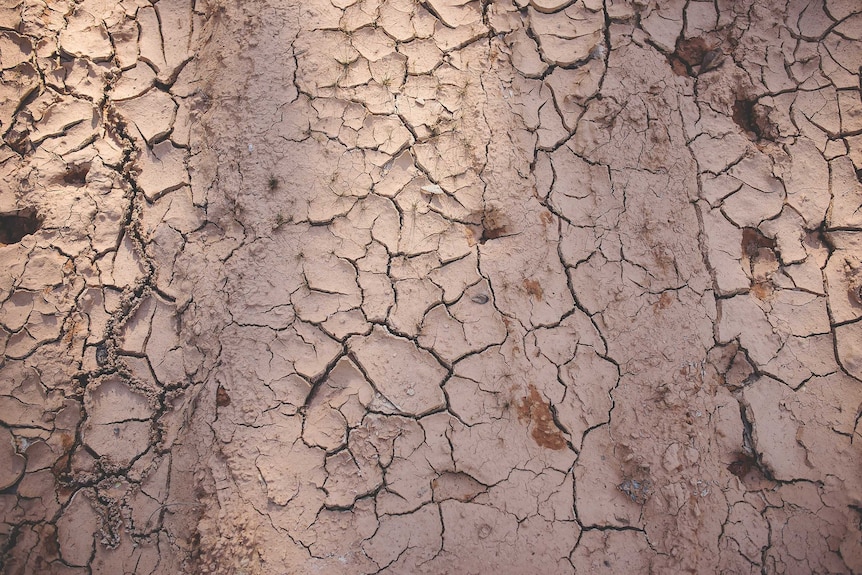 Dry, arid land following drought.