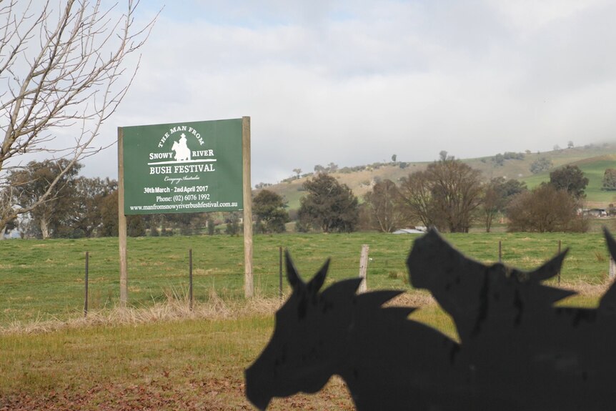 The Man from Snowy River Bush Festival sign.