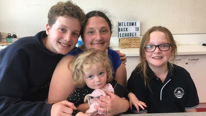 Jessica Bennett with her children William, Chloe and Grace