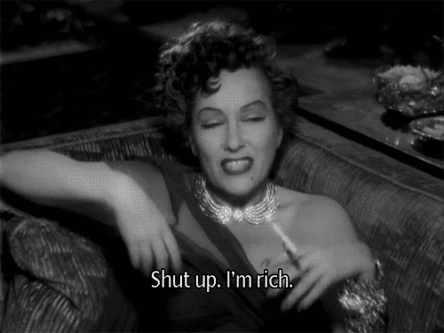 Gif of character Norma Desmond in the 1950 black and white film Sunset Boulevard.