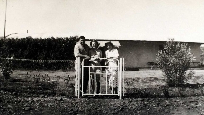 Lang and Hope Hancock with neighbour Normie Leslie