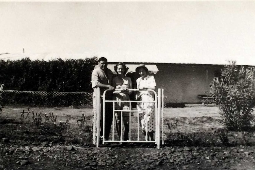 Lang and Hope Hancock with neighbour Normie Leslie