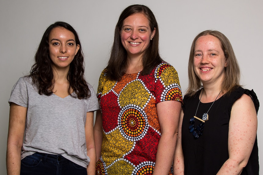 Indigenous Christian women Bianca Manning, Brooke Prentis and Helen Wright.