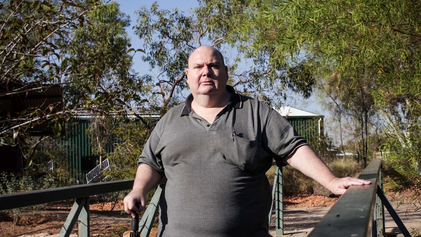 A wide shot of Barry Byrne, 49, from Mount Isa