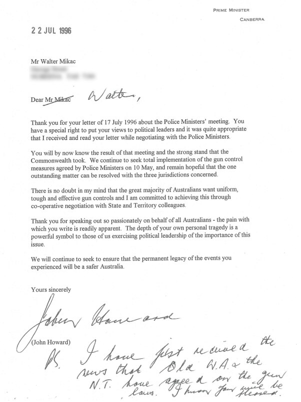A letter from John Howard. 