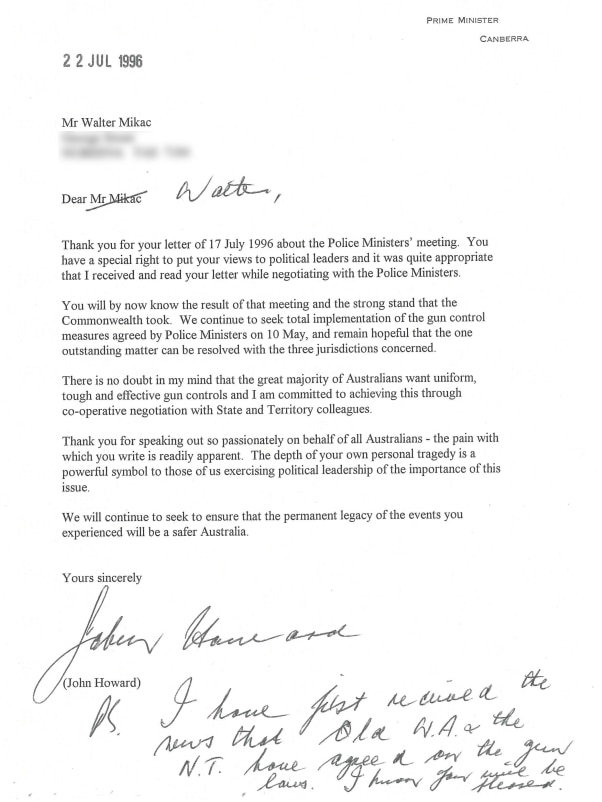 A letter from John Howard. 