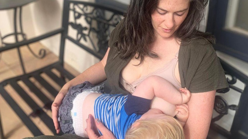 Jen and her youngest son breastfeeding