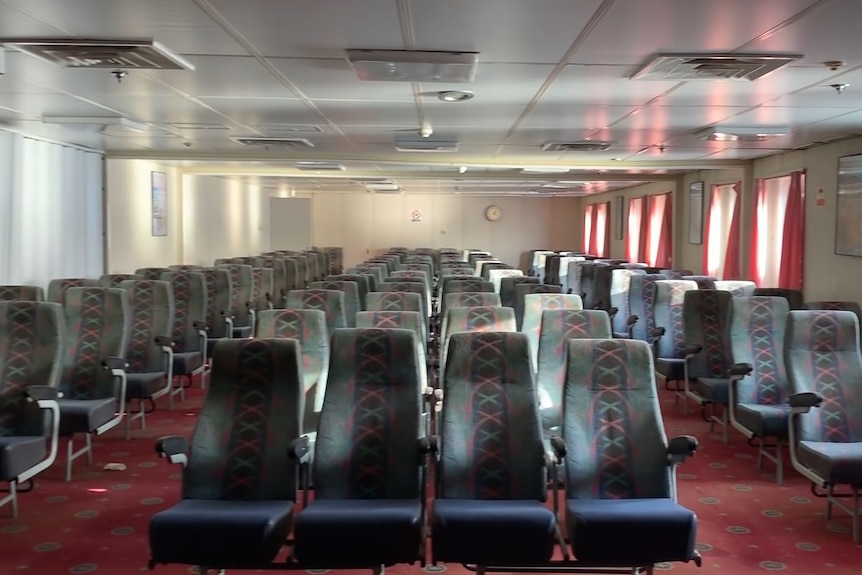 Passenger area in an old ferry.