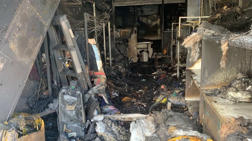 St Vincent De Paul store in New Norfolk severely damaged by fire, 1st July 2019