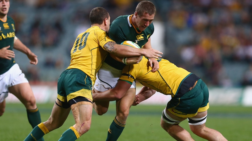 Substitution mix-up ... the Wallabies finished the game with 14 men