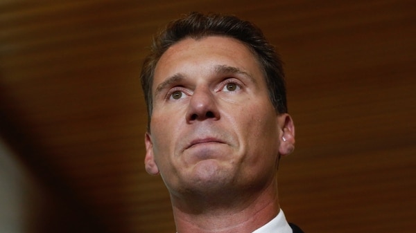 South Australian senator Cory Bernardi looks pensive