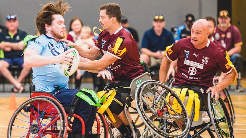 Sunshine Coast wheelchair rugby player James Hill playing for Queensland in State of Origin