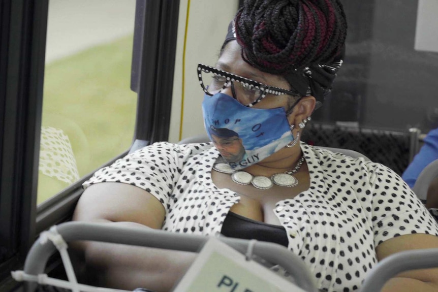 Desha Hargrove rides the bus.