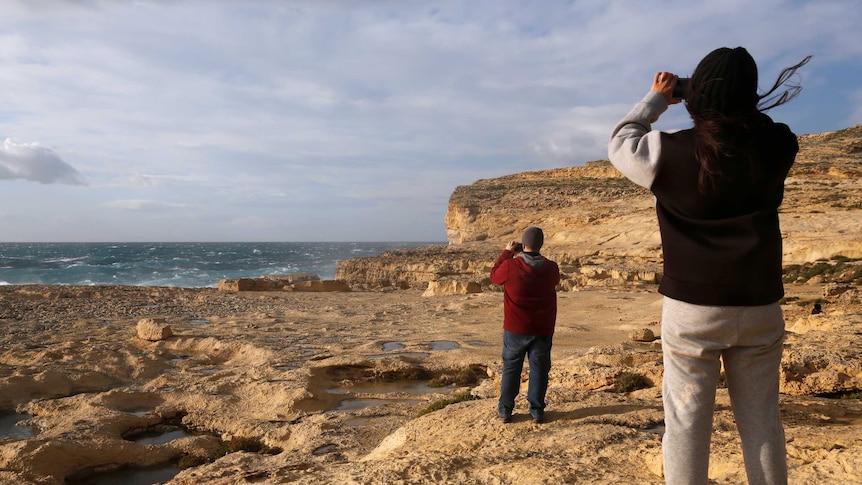 Tourists at Azure Window