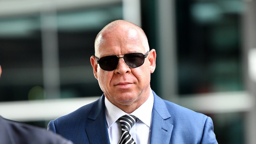 Shane Kilgariff leaves the Brisbane Magistrates Court in Brisbane, Monday.