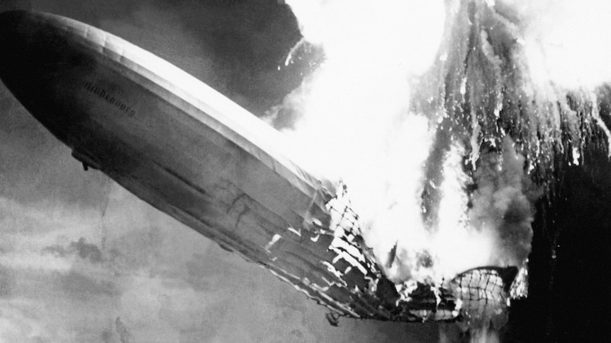 The Hindenberg crashes to the ground