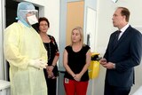 Peter Dutton talks to a nurse at the RBH