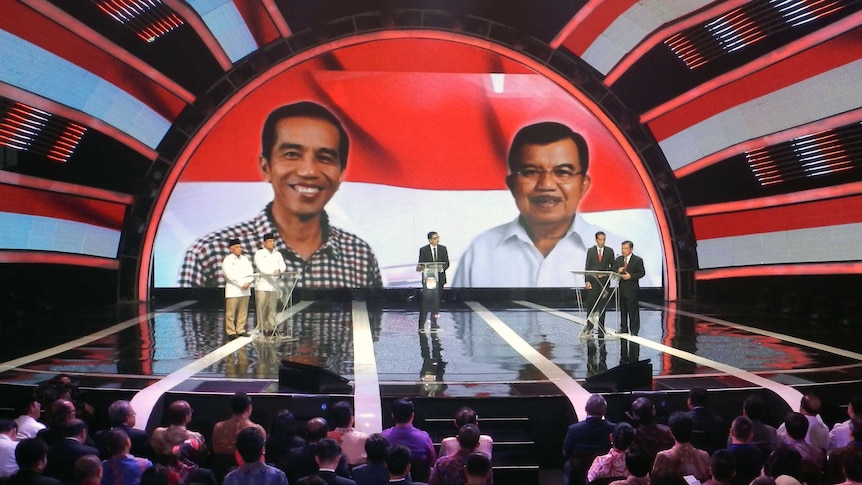 Indonesian presidential and vice presidential candidates in the first election debate