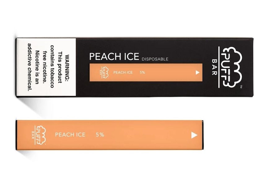 An image of puff bar packaging of e-cigarettes