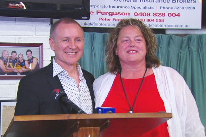 Premier Jay Weatherill and Labor candidate Nat Cook