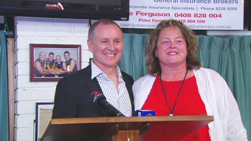 Premier Jay Weatherill and Labor candidate Nat Cook