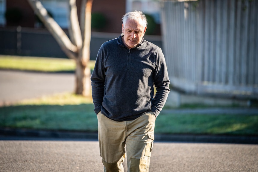 A man walking in the street