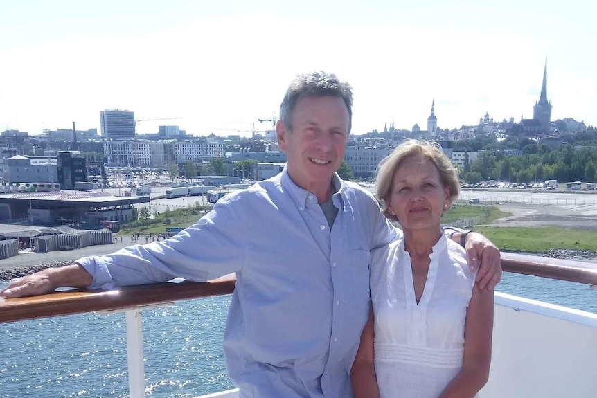 Paul Gilmore with wife Judy in Estonia.