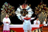 Pope on stage at WYD evening vigil