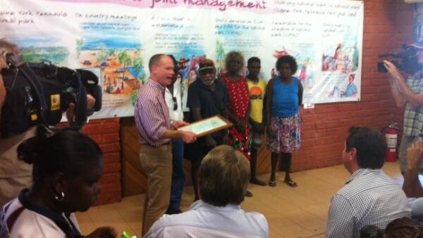 Mr Newman attended this morning's handover of more than 450,000 hectares of land to traditional owners.