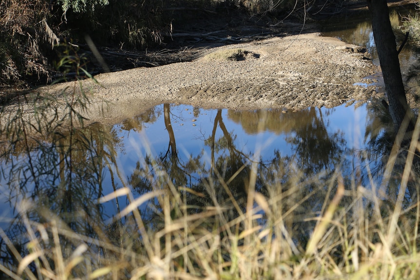 A river and land.